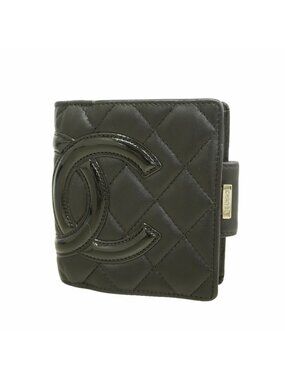Chanel Wallet Cambon Lambskin Black Silver